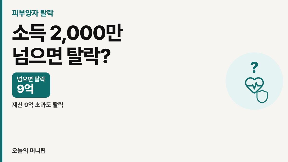 피부양자 탈락 기준, 퇴직 후 건강보험료를 안 내는 방법 썸네일